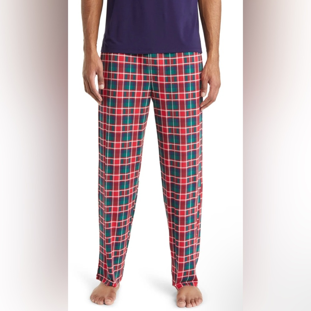 NWT Tommy John Haute Red Fireplace Plaid PJ Pants in S